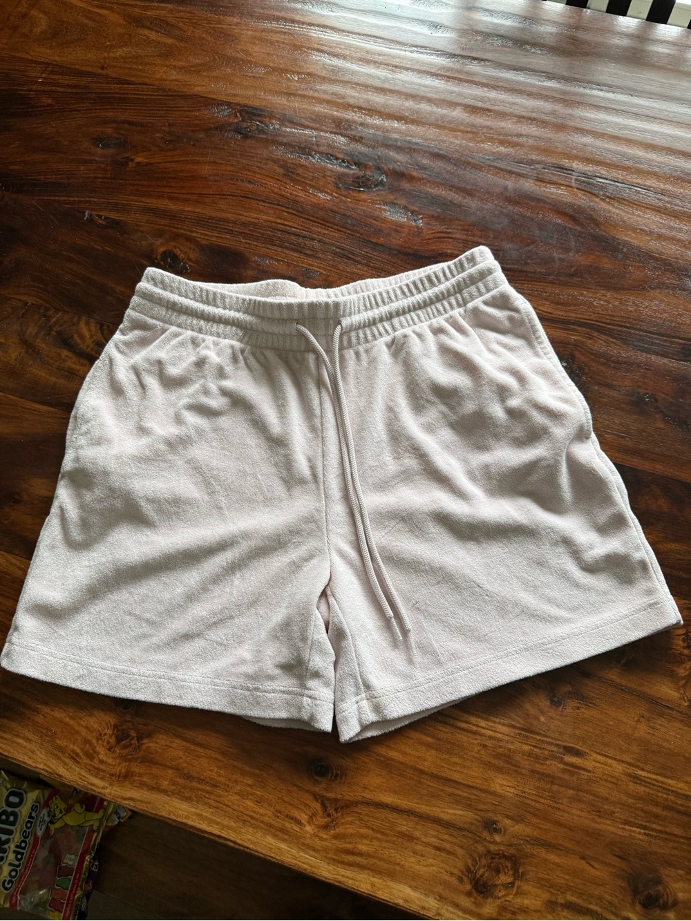 TNA Light Pink Terry Drawstring Athletic Shorts